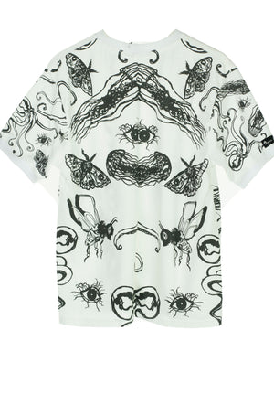 EZOTERIA - White Ezoteria Beast Print T-shirt - Oscar Mendoza