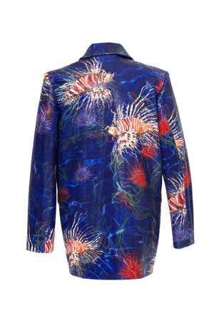 SS25- PREORDER  OUR SEQUINS DRAGONFISH PRINT SUIT - Oscar Mendoza