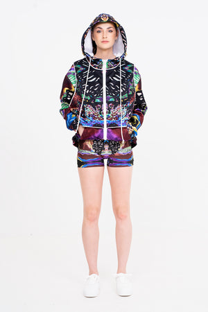 Abstract Butterfly Print Hoodie Mirror Effect - Oscar Mendoza