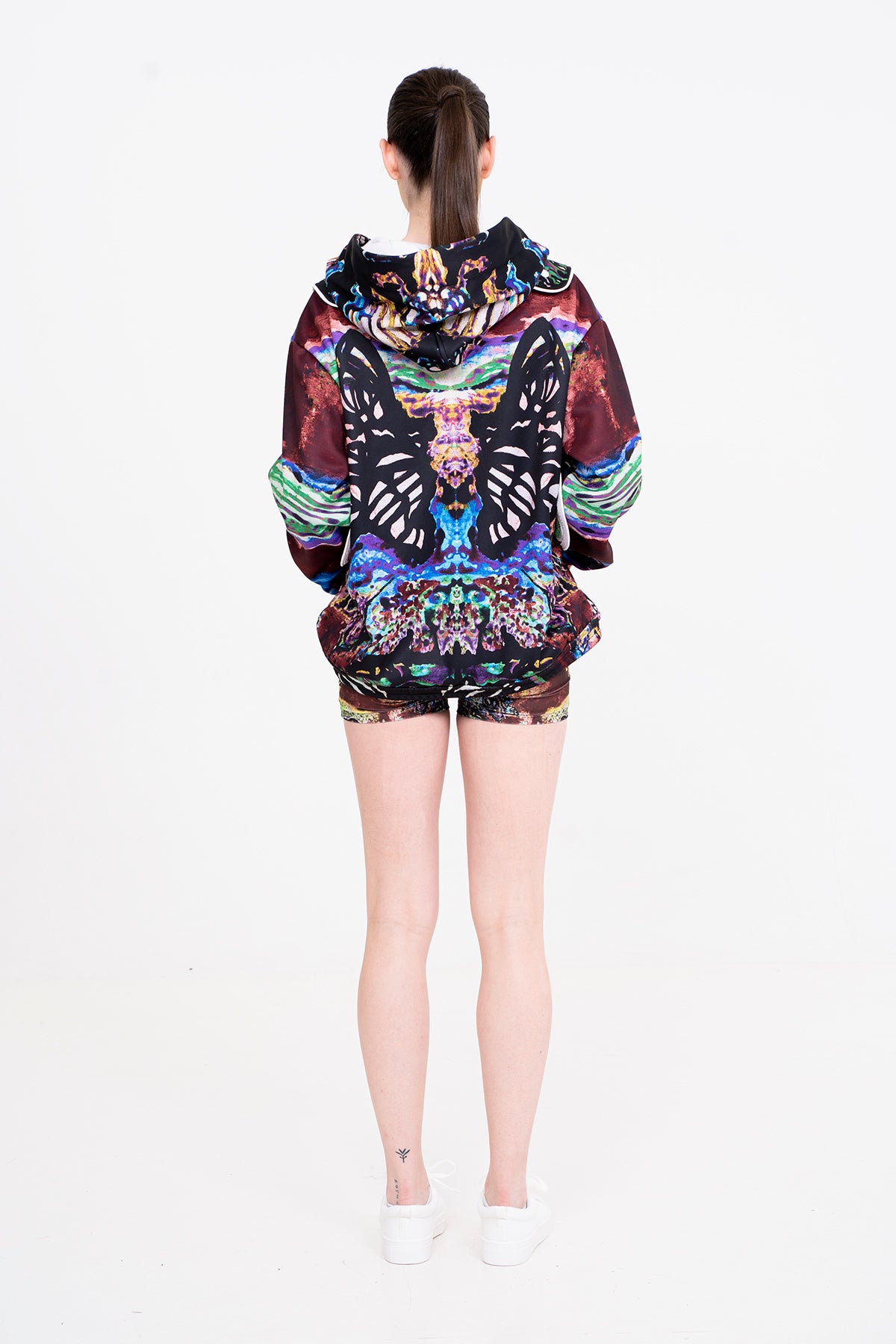 Abstract Butterfly Print Hoodie Mirror Effect - Oscar Mendoza