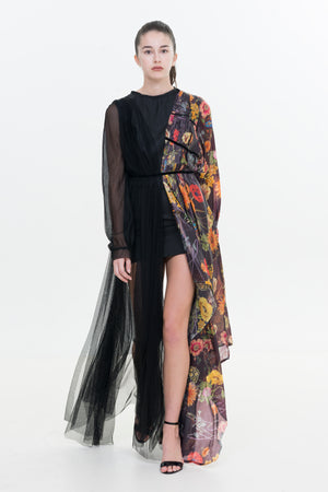 LIZZO - Asymmetric Printed Lammé Silk Dress - Oscar Mendoza