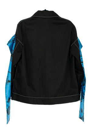 EZOTERIA - Black Ruffled Denim Style Jacket - Oscar Mendoza
