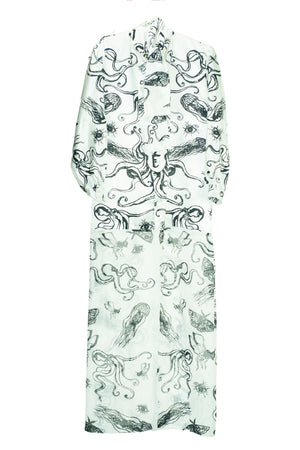 EZOTERIA - Full Print Long Tie Collar Dress Shirt - Octopod and Beast Ezoteria Print - Oscar Mendoza