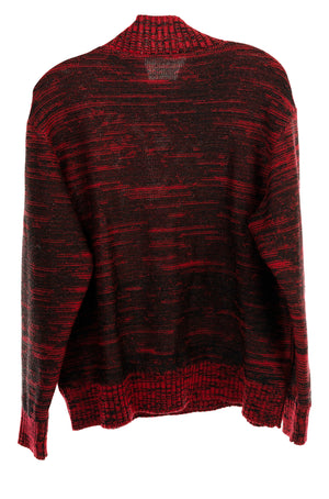 EZOTERIA - Casual Knitted Red Merinos Wool and  Black  Starlux Sweater - Oscar Mendoza