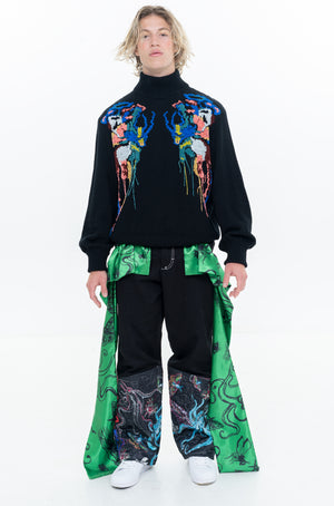 EZOTERIA - CHIMERA SWEATER - Handcrafted Merinos Sweater with Alebrije Mirror Effect Handmade Embroidery - Oscar Mendoza