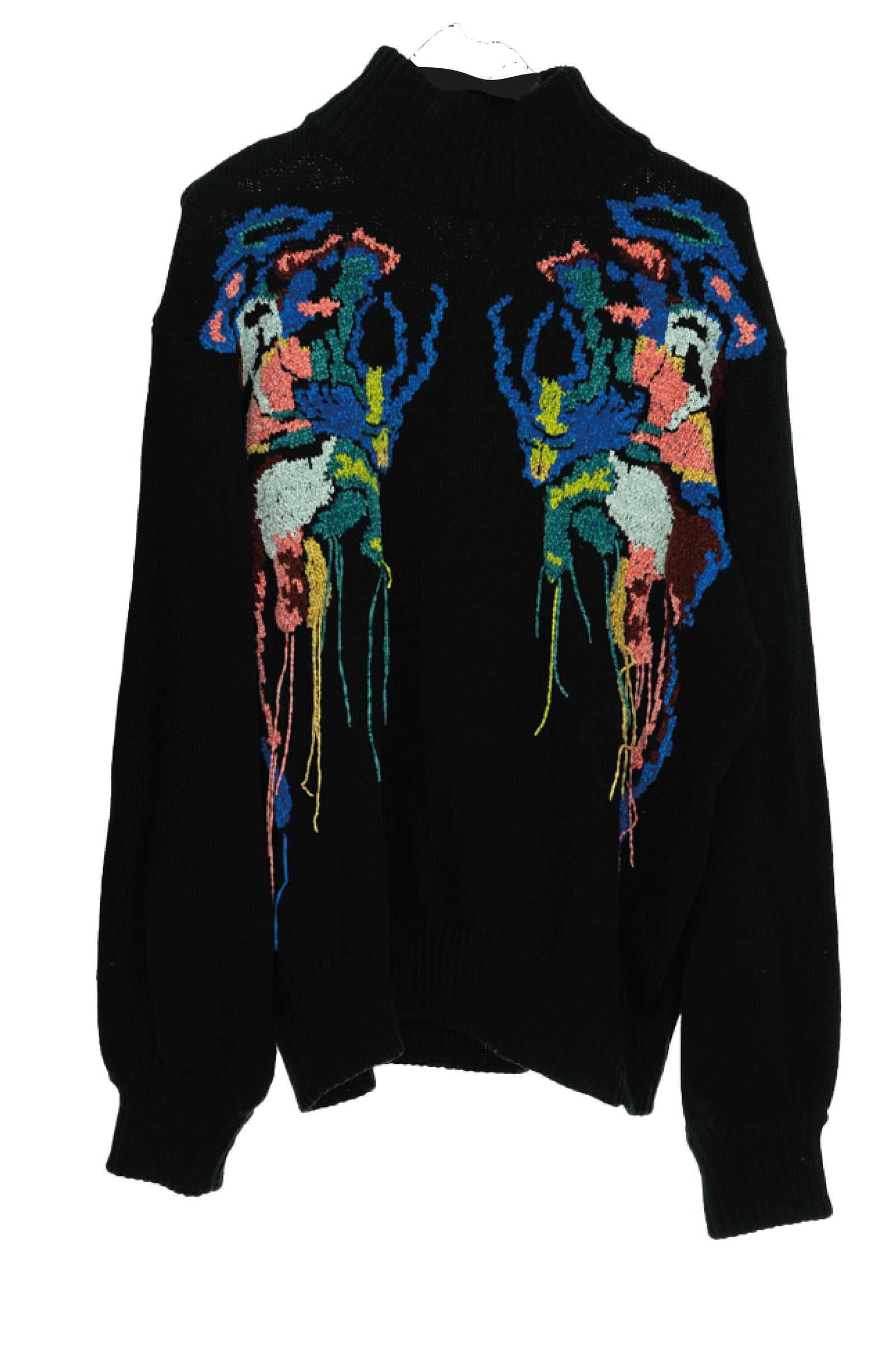 EZOTERIA - CHIMERA SWEATER - Handcrafted Merinos Sweater with Alebrije Mirror Effect Handmade Embroidery - Oscar Mendoza