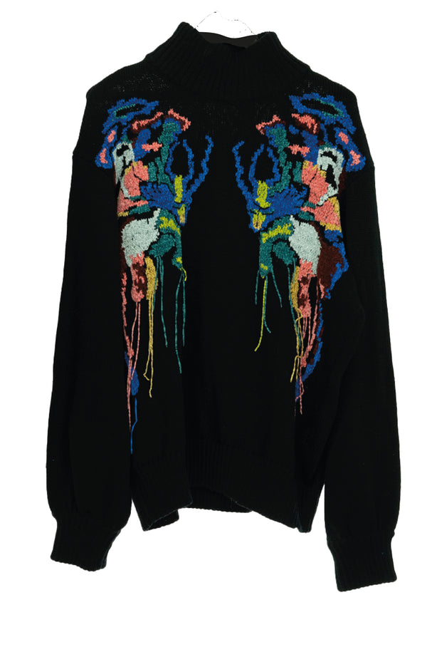 EZOTERIA - CHIMERA SWEATER - Handcrafted Merinos Sweater with Alebrije Mirror Effect Handmade Embroidery - Oscar Mendoza